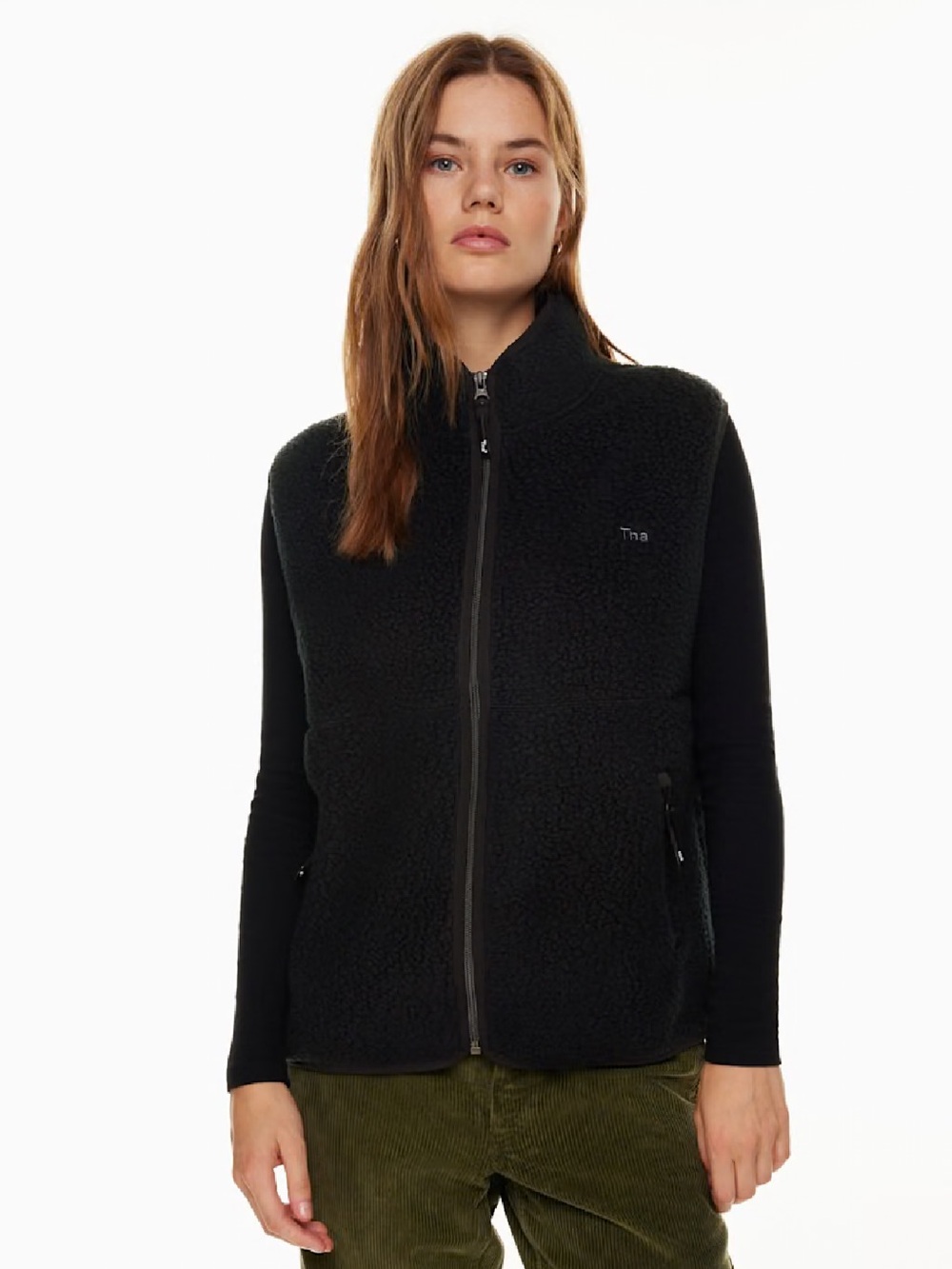 TNA Bigfoot Polar Zip Sherpa Vest - Black